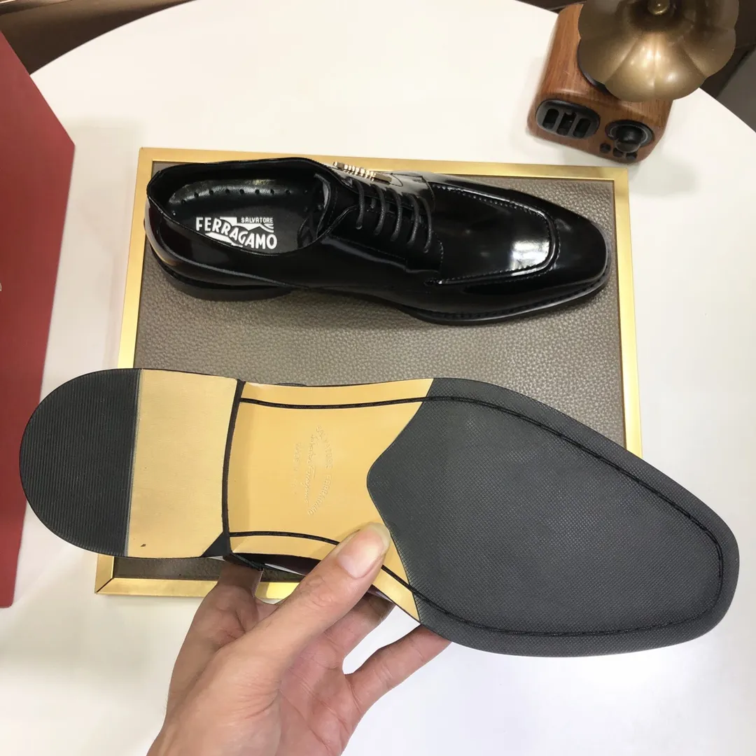 Men's shoes 💰480💰[Ferragamo/Ferragamo] The latest model in the counter, original imported cowhide fabric + sheepskin lining + original luxury metal buckle + original combination outsole, no pressure in comparison 38--44 (custom-made for 45, non-refundable)